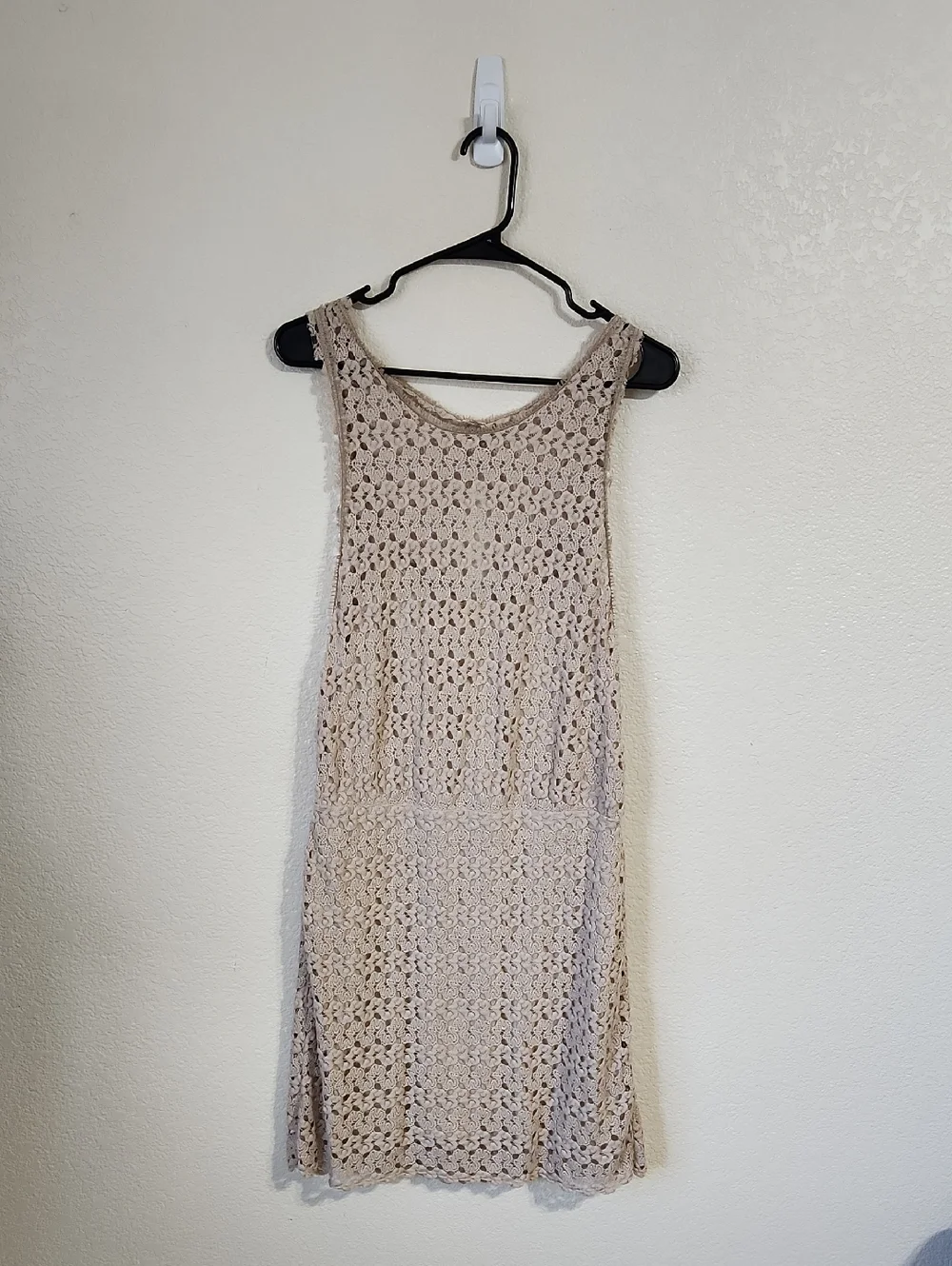 Free People Lily Lace Crochet Blouson Mini Dress in Natural Size Medium - Picture 4 of 11